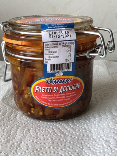 Immagine di FILETTI DI ACCIUGHE CON PEPERONCINO GR. 230